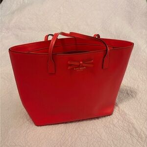 Kate Spade Pink Tote with Bow Accent (approx 17” across top)